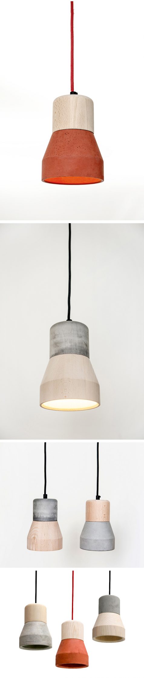 Luminarias de hormigón-madera