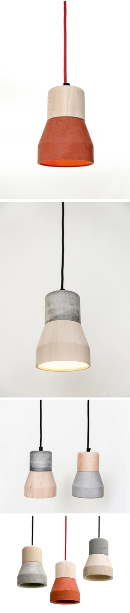 Luminarias de hormigón-madera