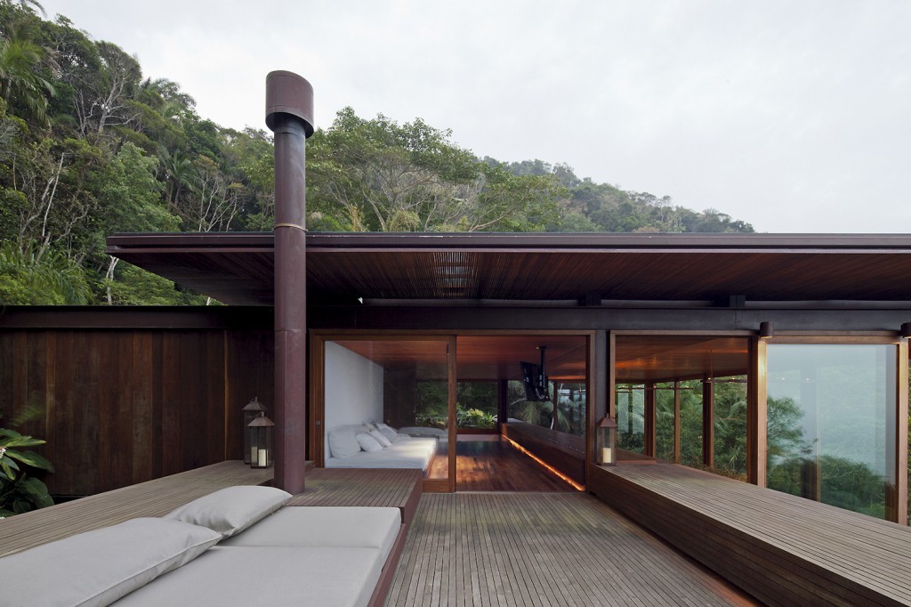 Ground floor terrace and entrance space in the background