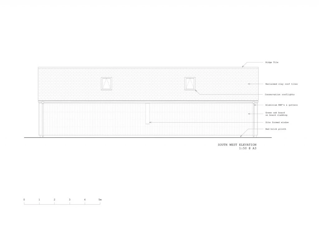 long_sutton_barn_-_SW_elevation_labelled