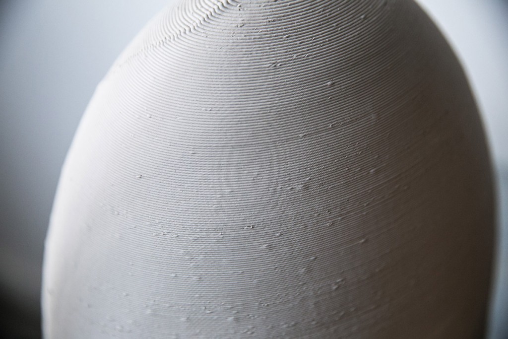 detalle de impresión en 3d en color blanco
