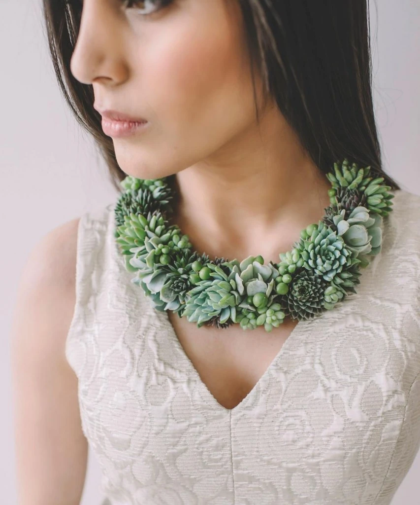 collar de plantas vivas linving jewelry