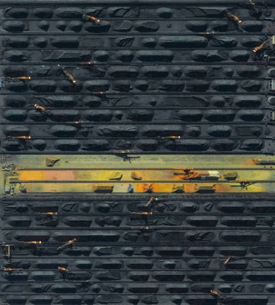 Perspectiva de la terminal de carbón en el puerto de Qinhuangdao