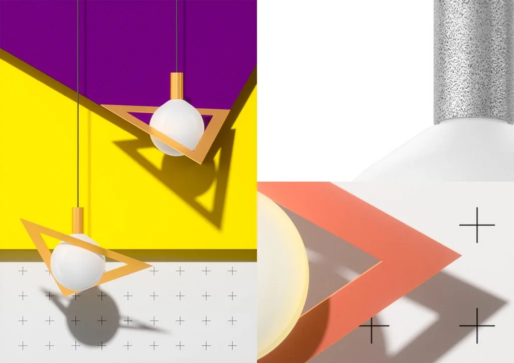 Lámpara Suprematic modelo Trig vértices rotundos y amenazantes