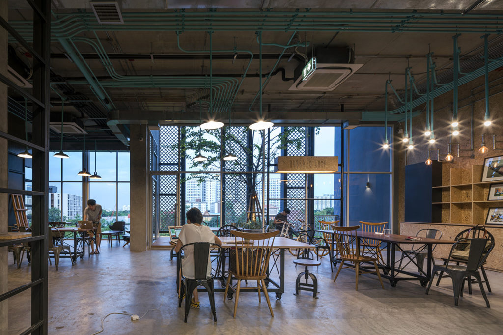 zona de terra del centro de coworking