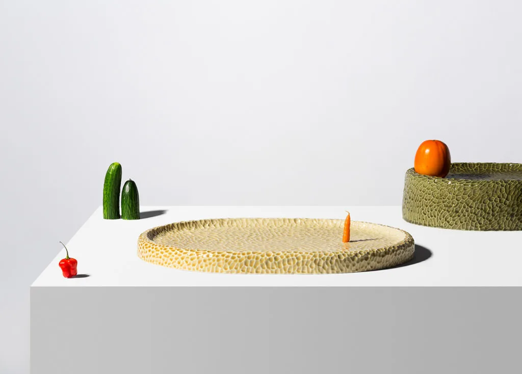 detalle de las texturas de la colección en cerámica