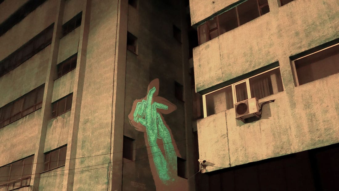 Mural Asombrar vista nocturna Rumania 2015 de Reskatestudio