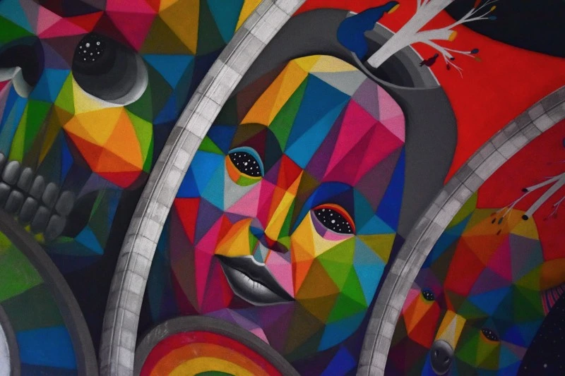 detalle de la pintura en la iglesia de santa barbara de llanera