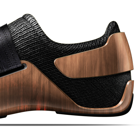 detalle del talón de la zapatilla nike diseñada por ora-ito