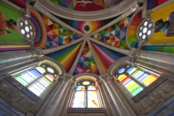 detalle de la boveda pintada por okuda