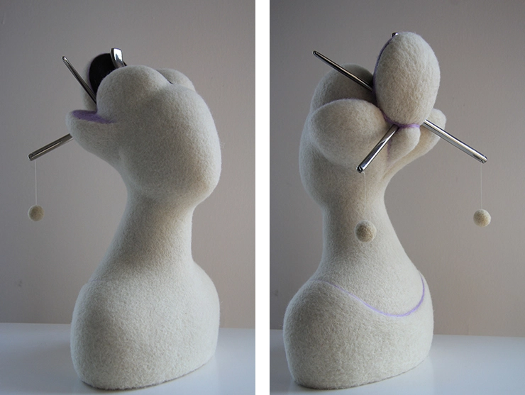 Esculturas de lana de vellon de la serie de pura lana