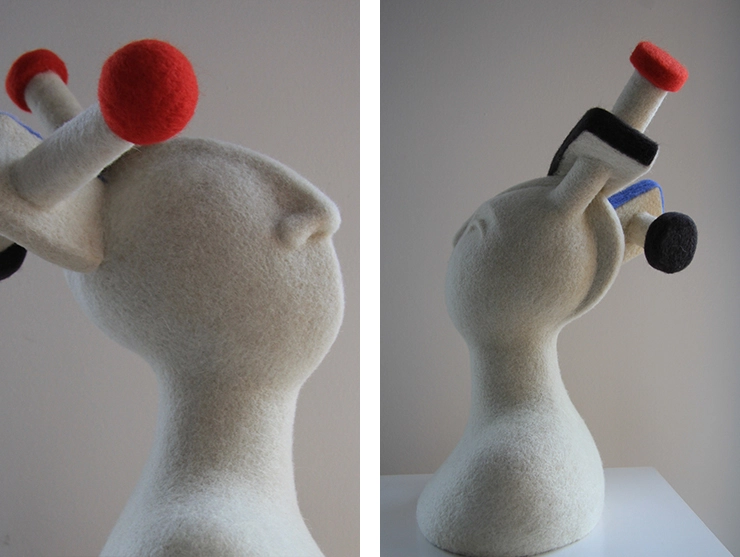 Delicadas esculturas realizadas en lana de vellón natural