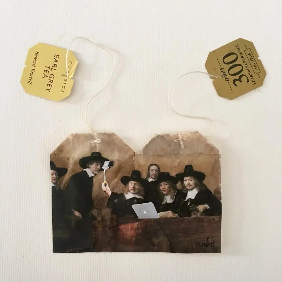 bolsitas de te pintadas por Ruby Silvious