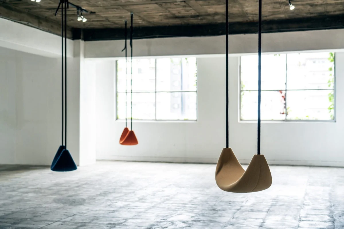 columpios tapizados con tela kuadrat