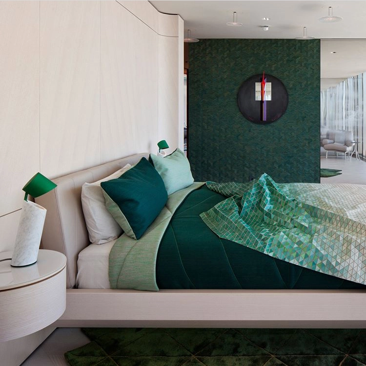 manta de madera en tonos verdes creadas por Elisa Strozyk