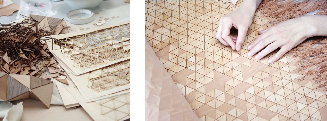 proceso de creación de la tela de madera