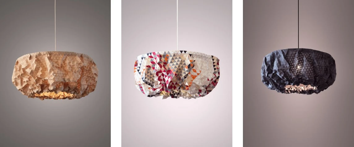 varios modelos de lamparas creadas en madera por Elisa Strozyk