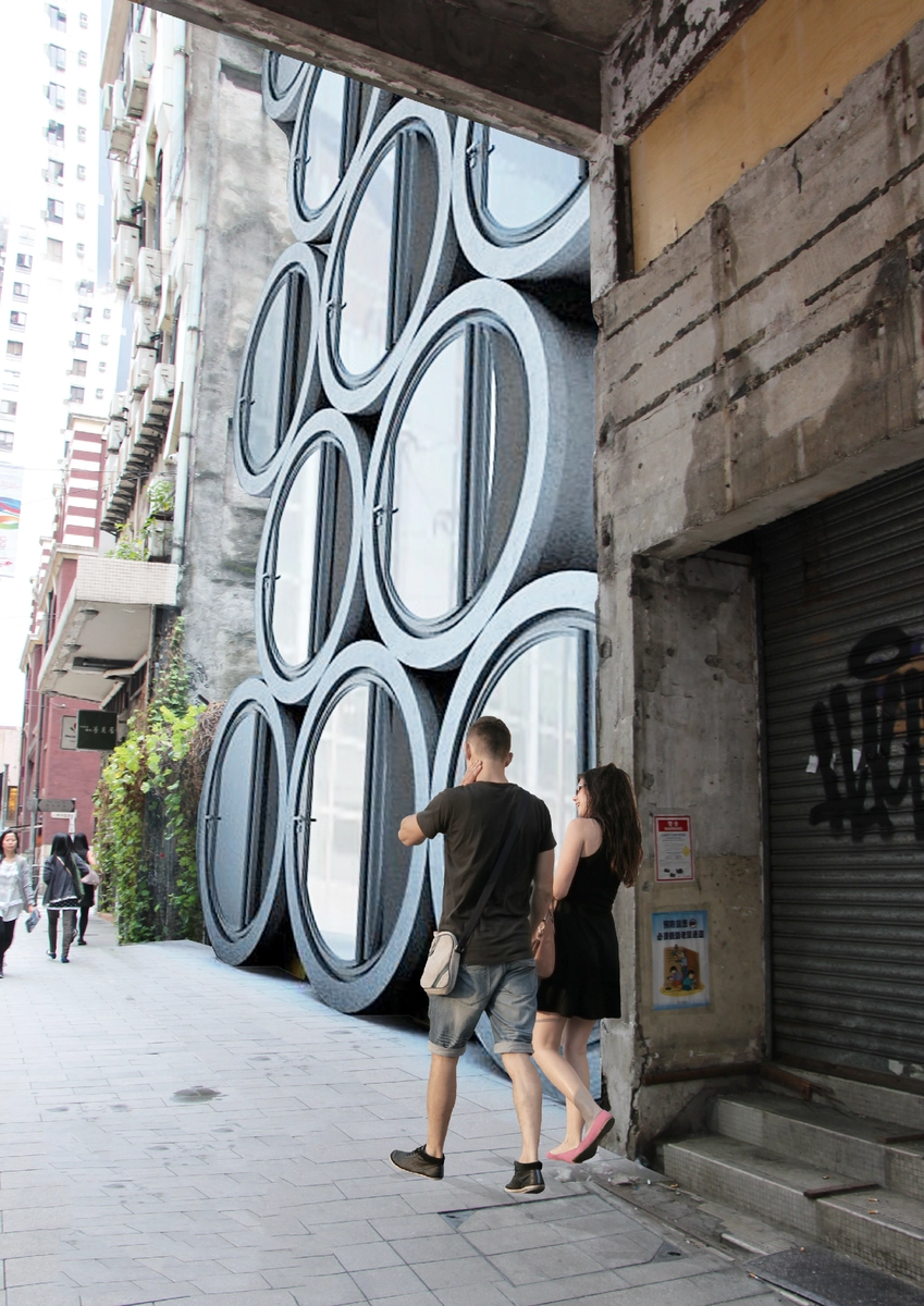 vista del exterior de como serían las viviendas tubulares