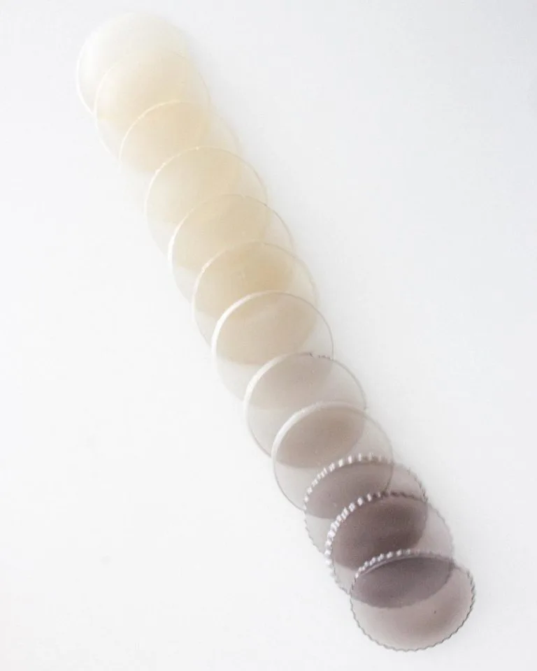 muestras del material biodegradable para alimentos