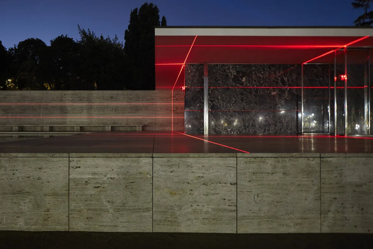 pabellon mies van der rohe inaugurado en 1929 como el pabellón alemán de la Exposición Internacional de Barcelona.