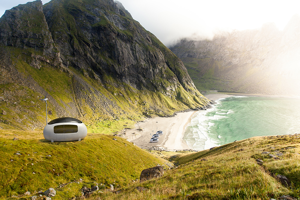  microcapsule en el mar, un conjunto de cabañas turísticas muy especiales.