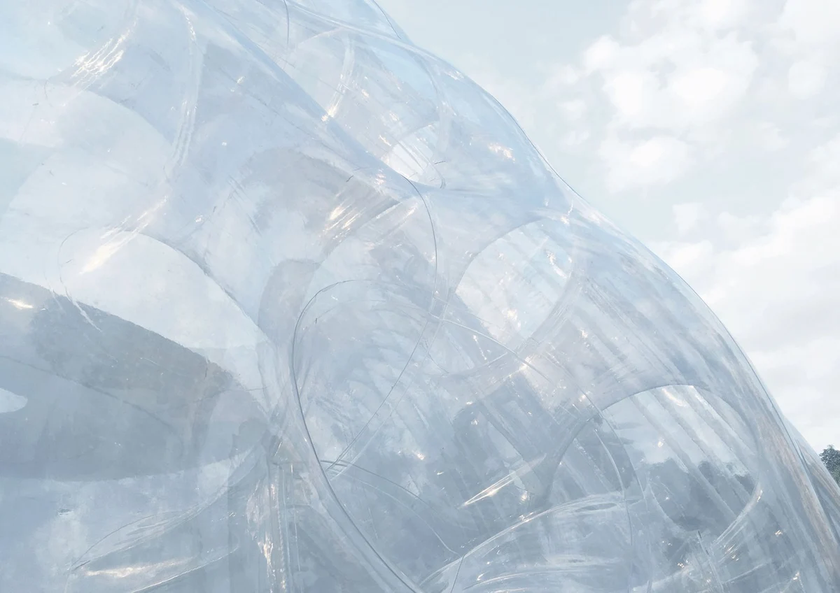 detalle de las burbujas en la cúpula de diferentes tamaños y texturas