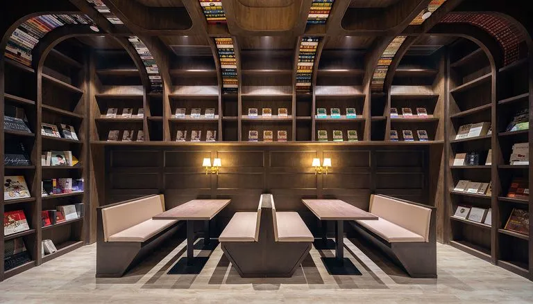 zona de lectura en una de las librerías de la cadena Zhongshuge