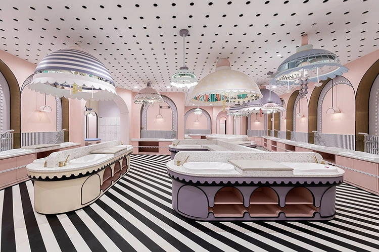 zona de aseos para niños de la piscina diseñada por x-living