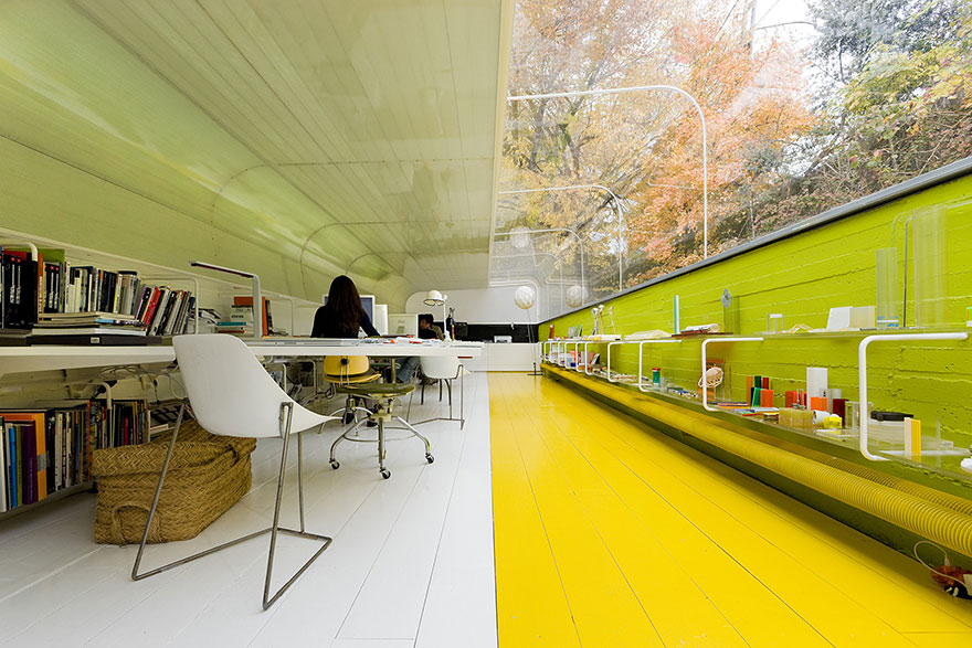 Interior con techo de cristal del estudio Selgas Cano