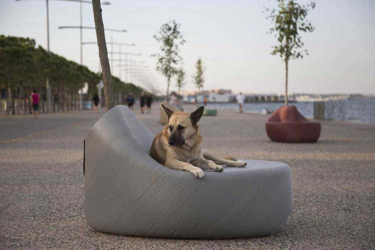 mobiliario urbano ergonómico realizado en 3d