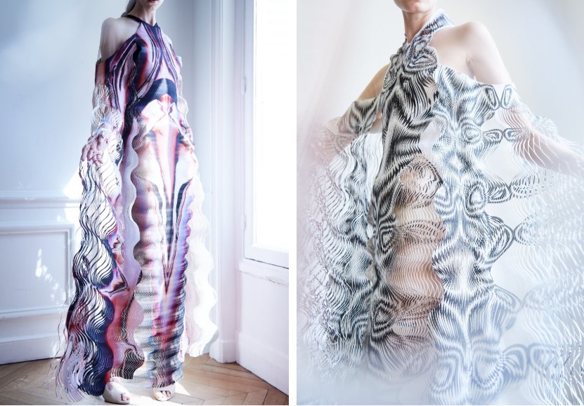 vestidos de iris van herpen impresos en 3d