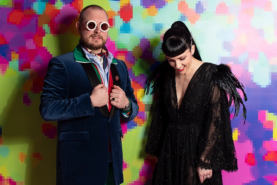 Von y Ryan Bishop el día de su boda