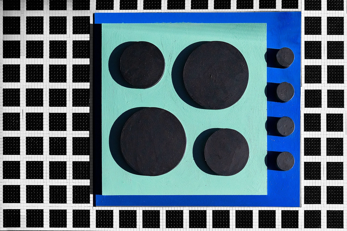 detalle de la cocina construida con piezas lego en 2d