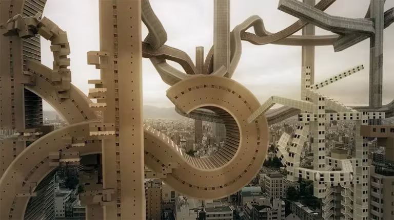 Edificios con formas inverosímiles con aspecto futurista