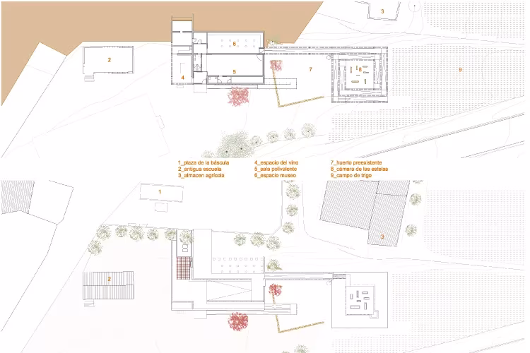Planta general del Espacio Transmisor del dolmen de Seró de Toni Gironés, con el recorrido y el entorno