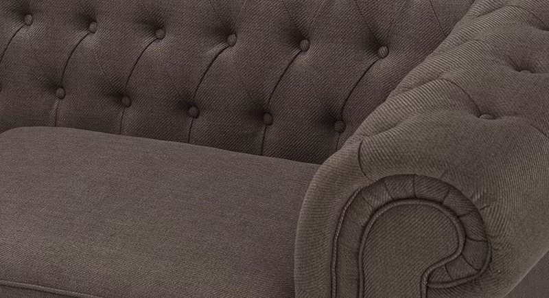 Detalle de sofa chester capitone en batavia