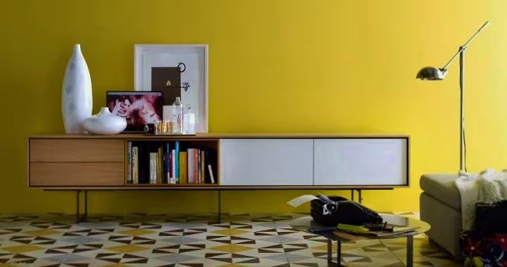 Detalle decoración estilo retro verde lima