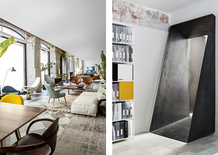 Detalle nueva tienda Batavia con sus rotundas embocaduras de acero