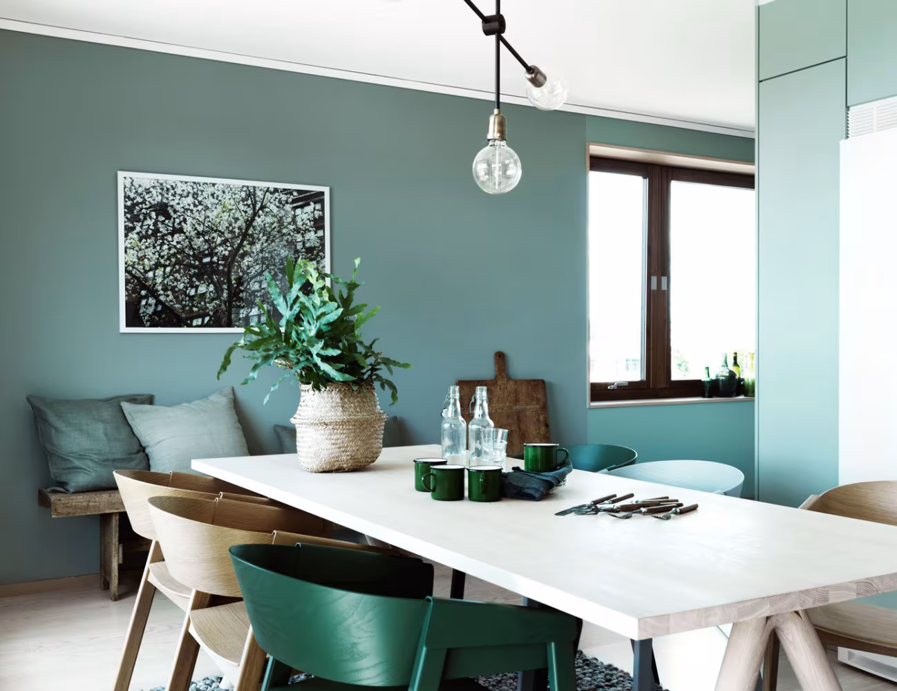 Tendencias de decoración 2017 paredes color verde oscuro