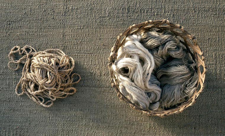 Detalle alfombra natural vegetal Nanni Marquina