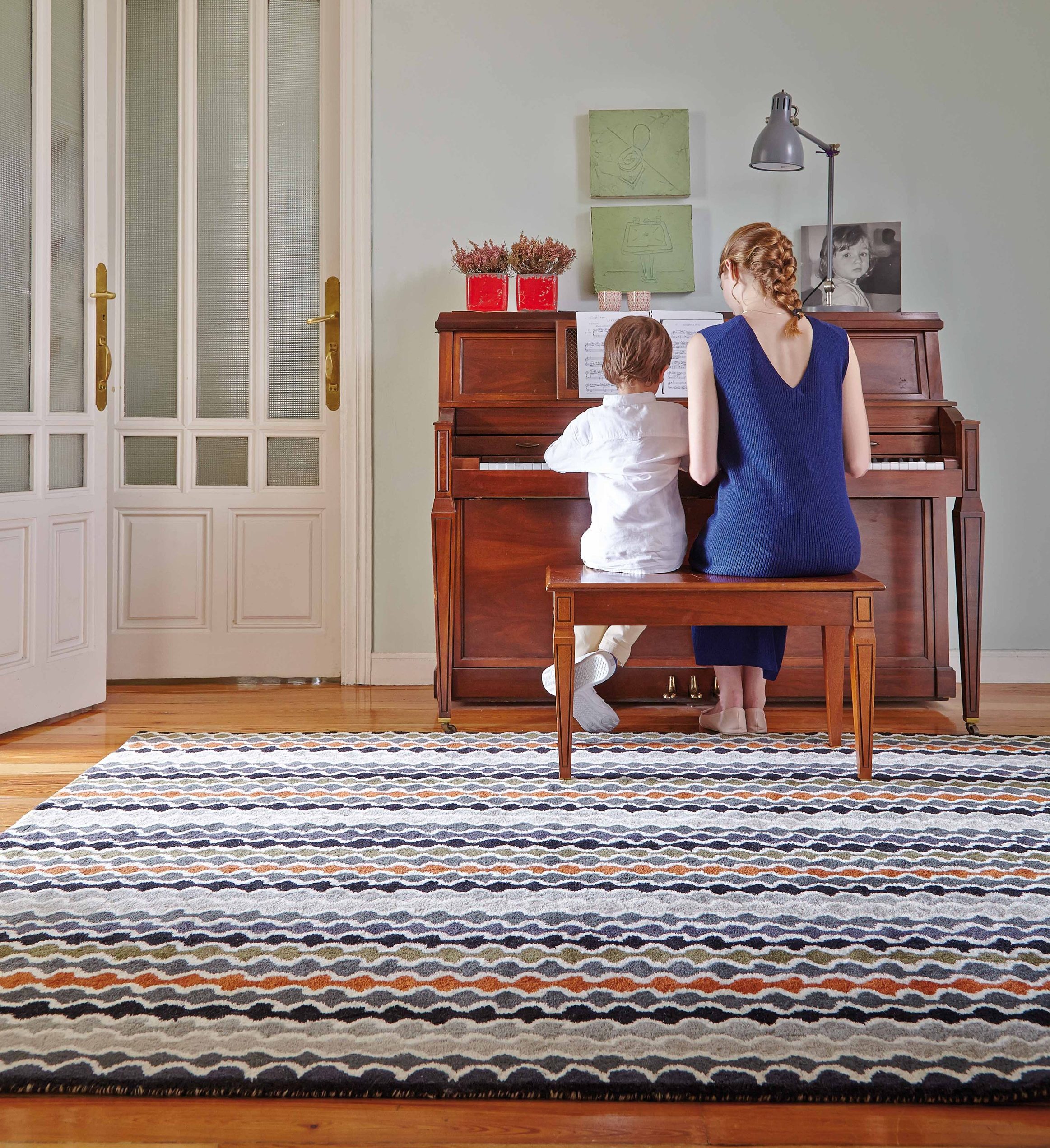 Alfombra Kenia de Gan con motivos etnicos