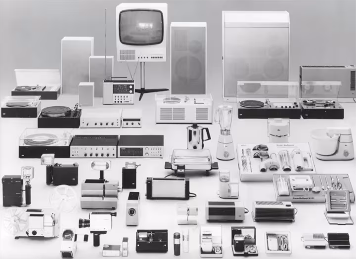 detalle varios diseños de Dieter Rams