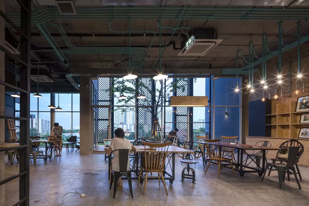 zona de terra del centro de coworking
