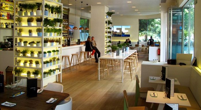 Proyecto Restaurante Lateral Castellana 42 amueblado con mobiliario contract 