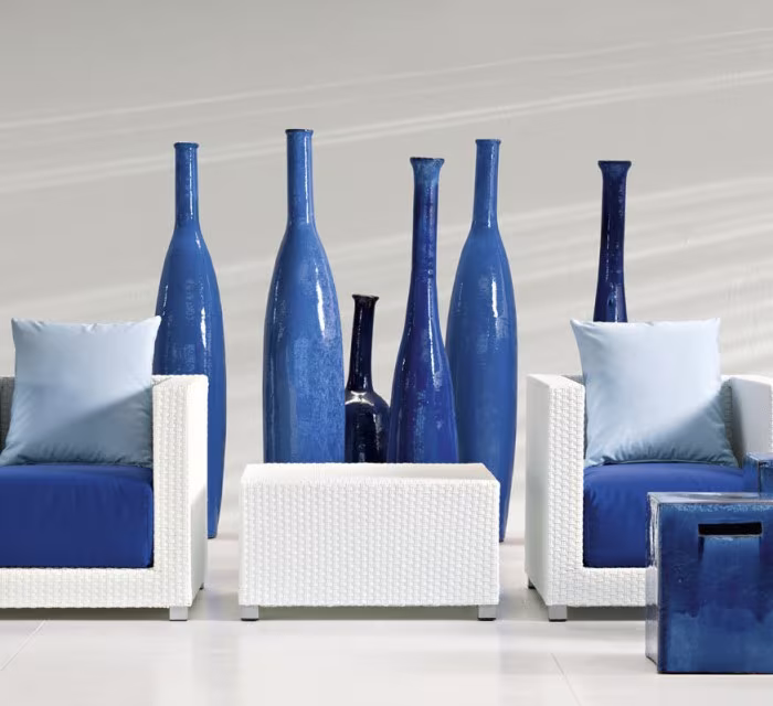 Jarrones de diseño InOut en tonos azules