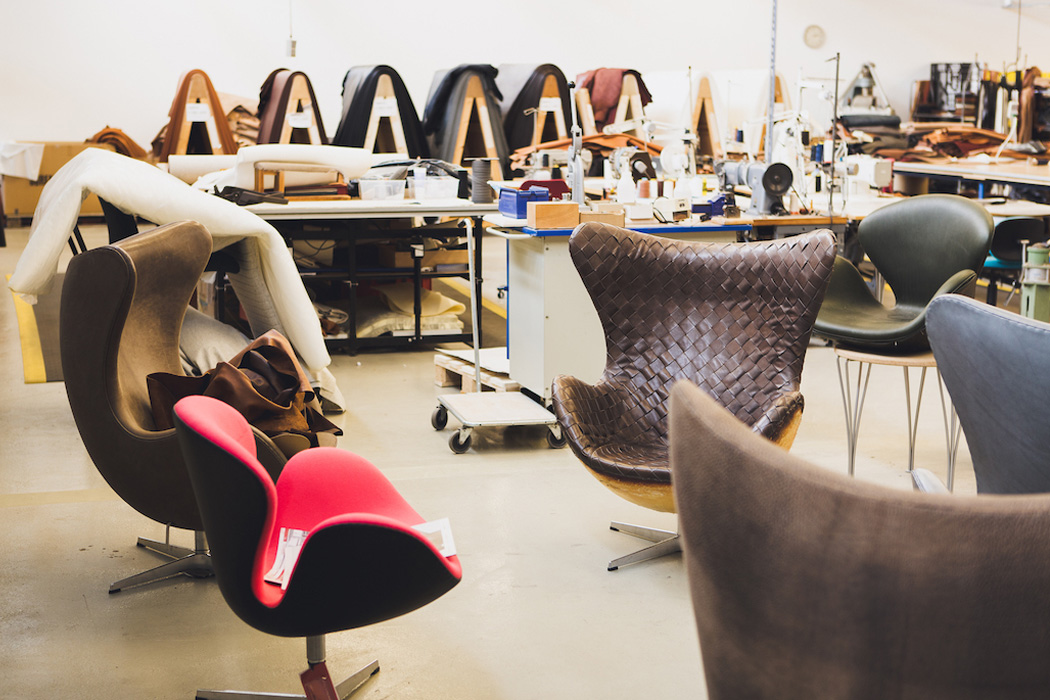 La silla Swan y Egg ambas diseñadas por Arne Jacobsen