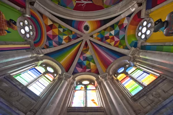 detalle de la boveda pintada por okuda