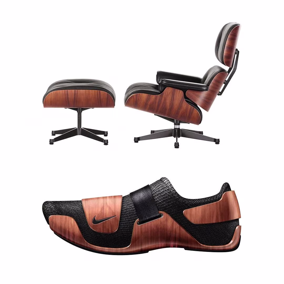 sillón lounge y zapatilla nike
