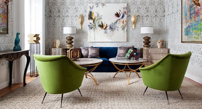 Salón con una decoración estilo Art Decó