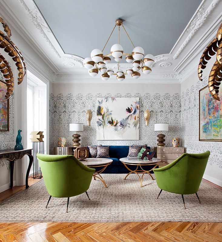 Sala de estar decorada estilo Art Decó